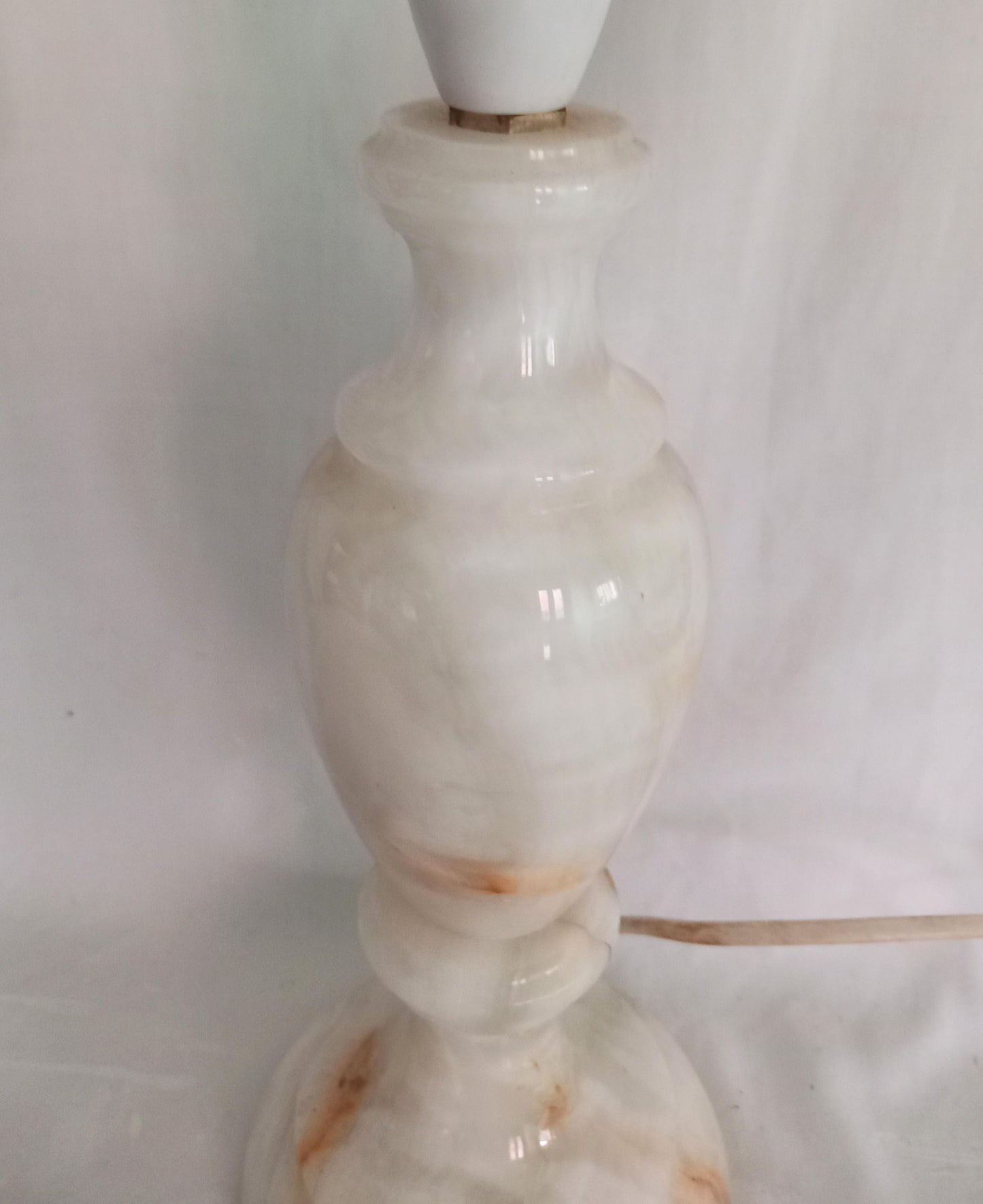 1970s green and orange onyx stone table lamp PAT yested