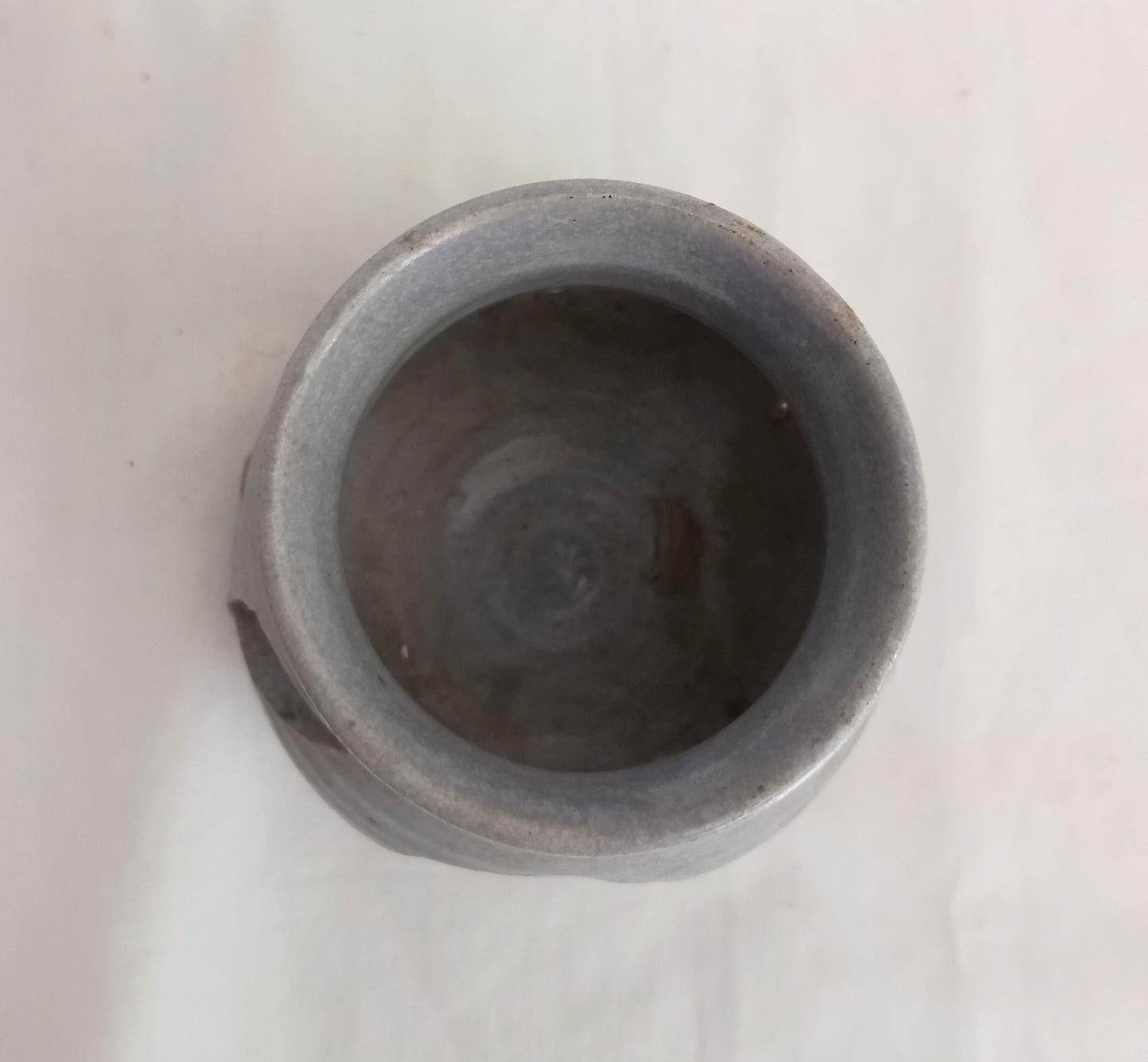 Late 20th century grey studio pottery incense burner signed RM