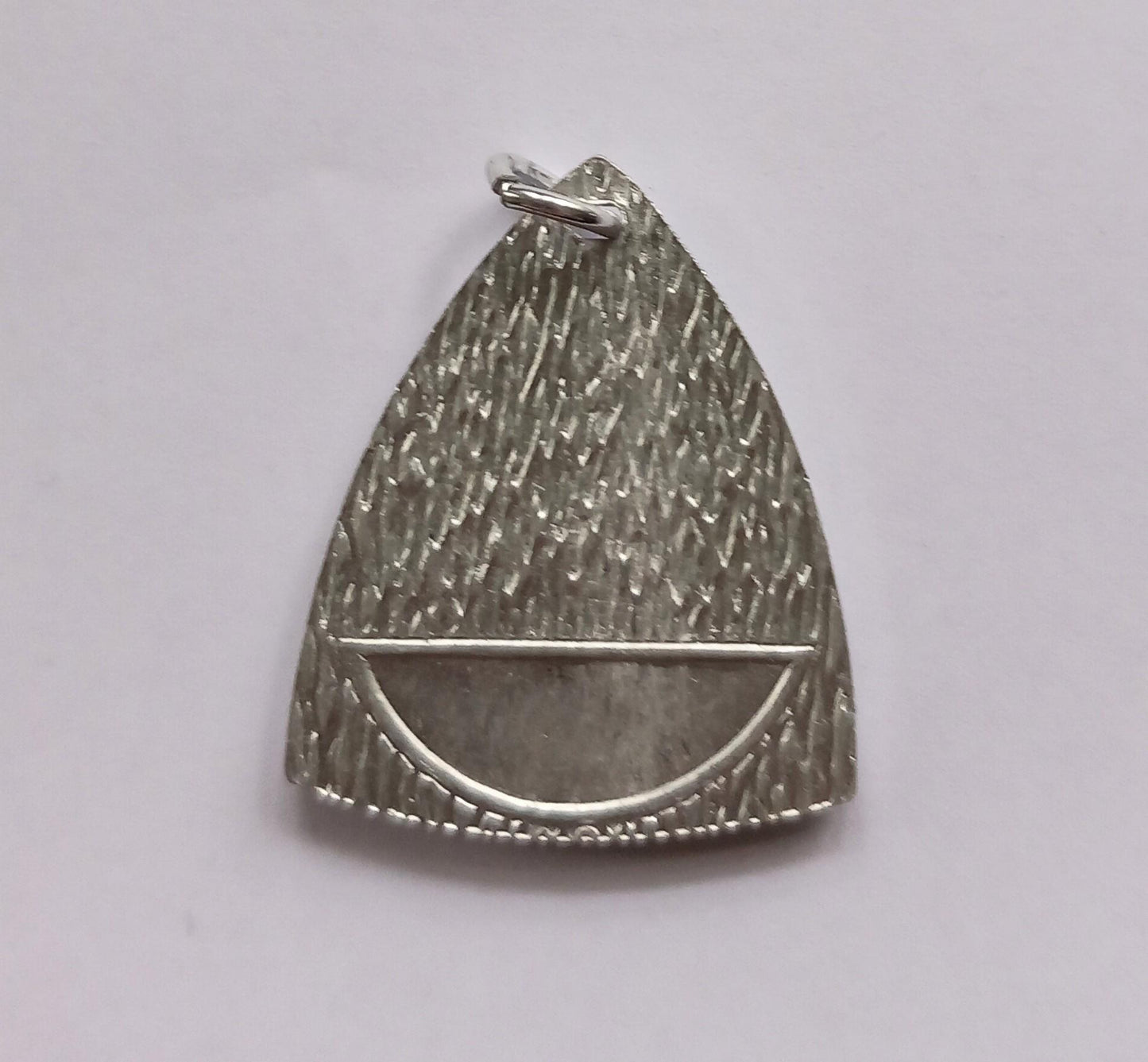 1970s cut steel modernist St Christopher triangular pendant
