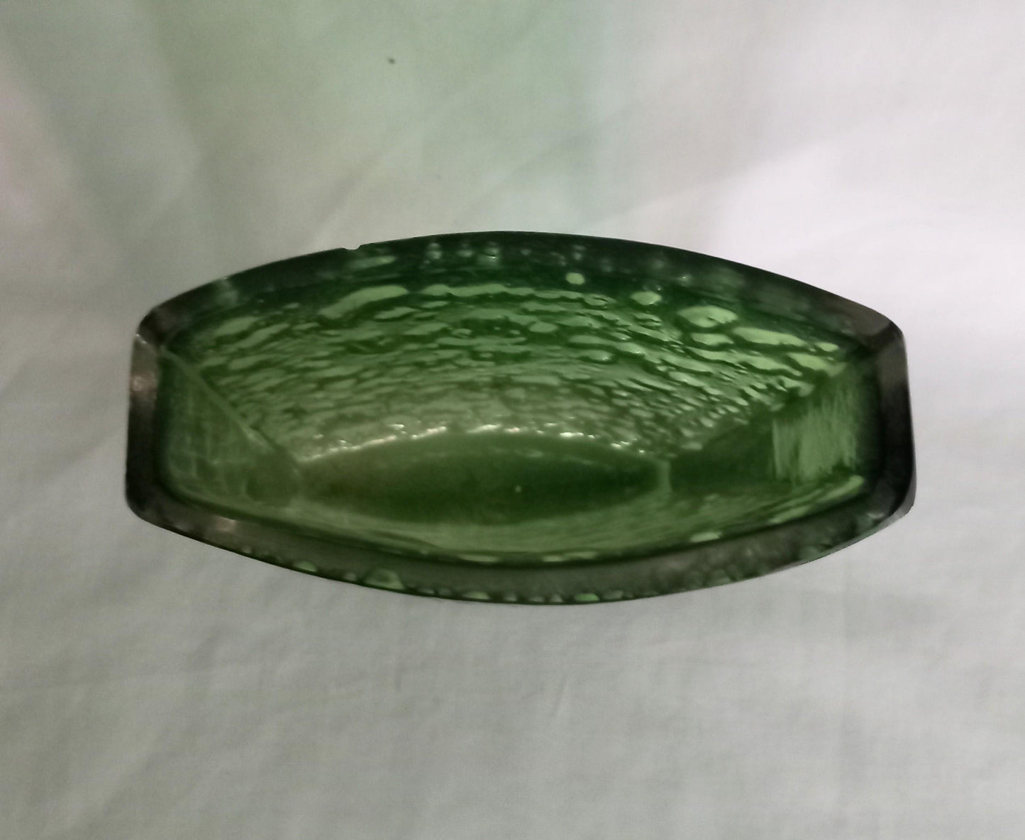 Whitefriars Glass meadow green Bow Fronted Nailhead vase #9685