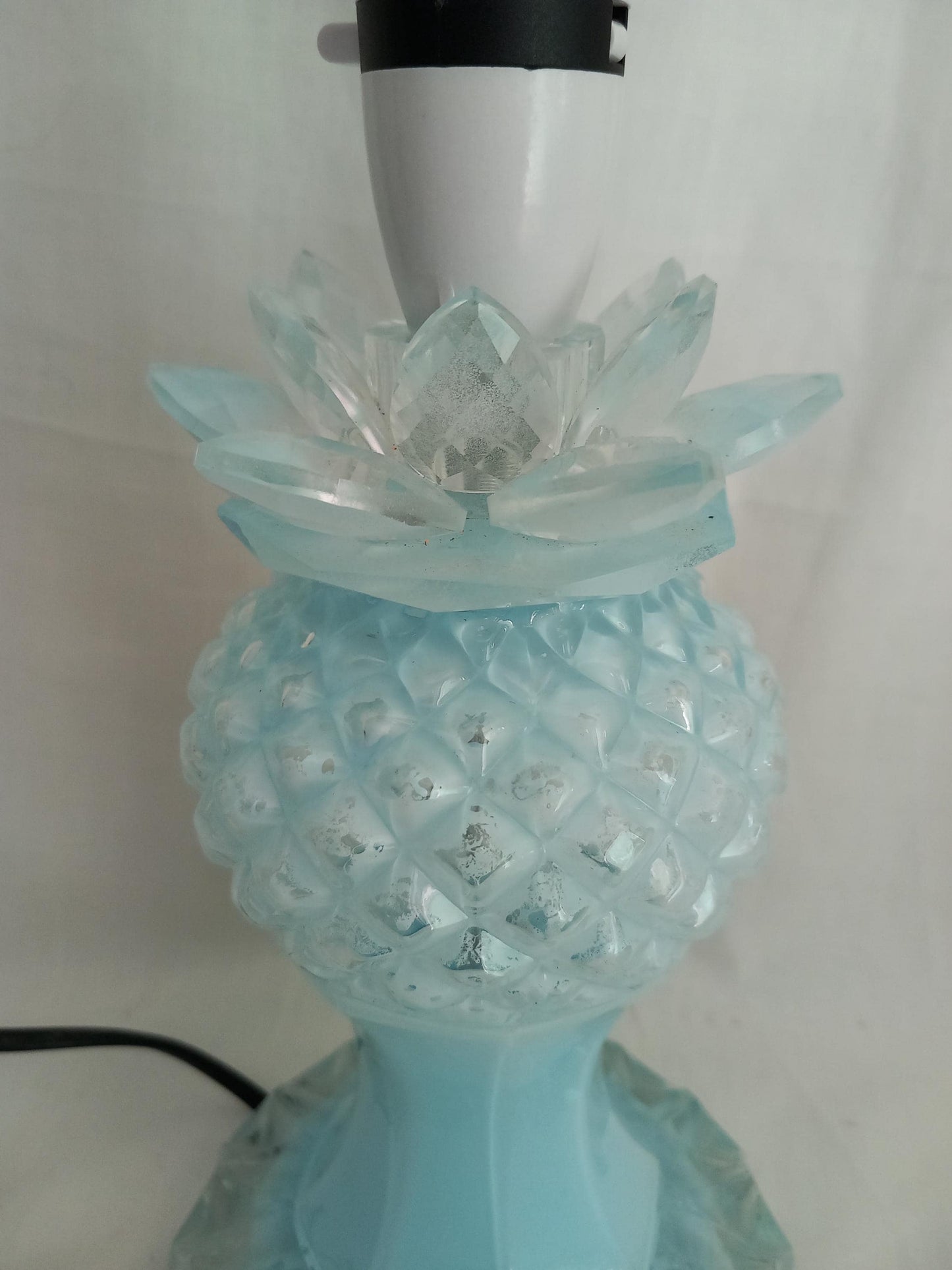 OOAK hand made pastel blue crystal pineapple accent lamp