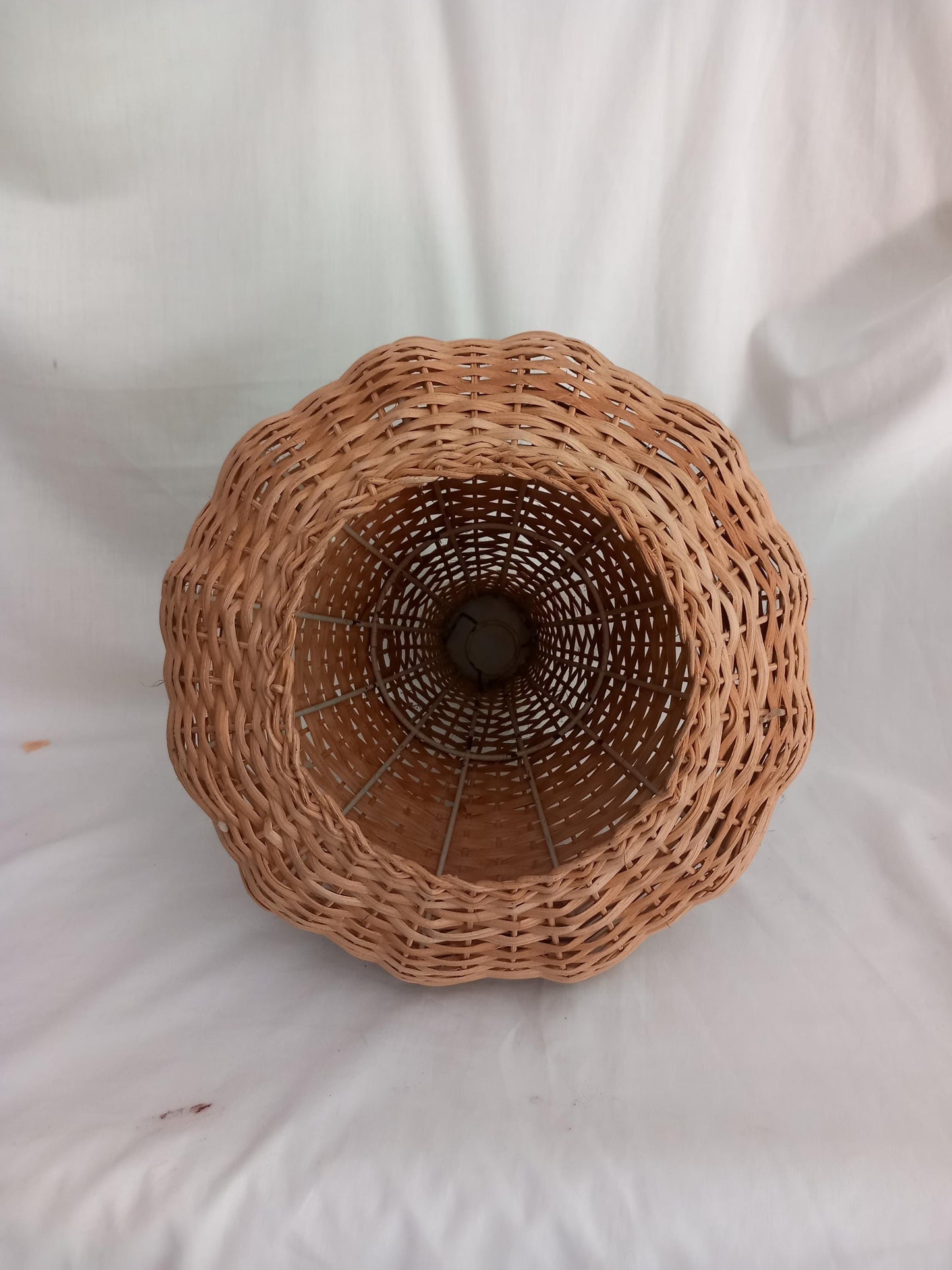 1970s tiki style wicker gourd shaped pendant lampshade