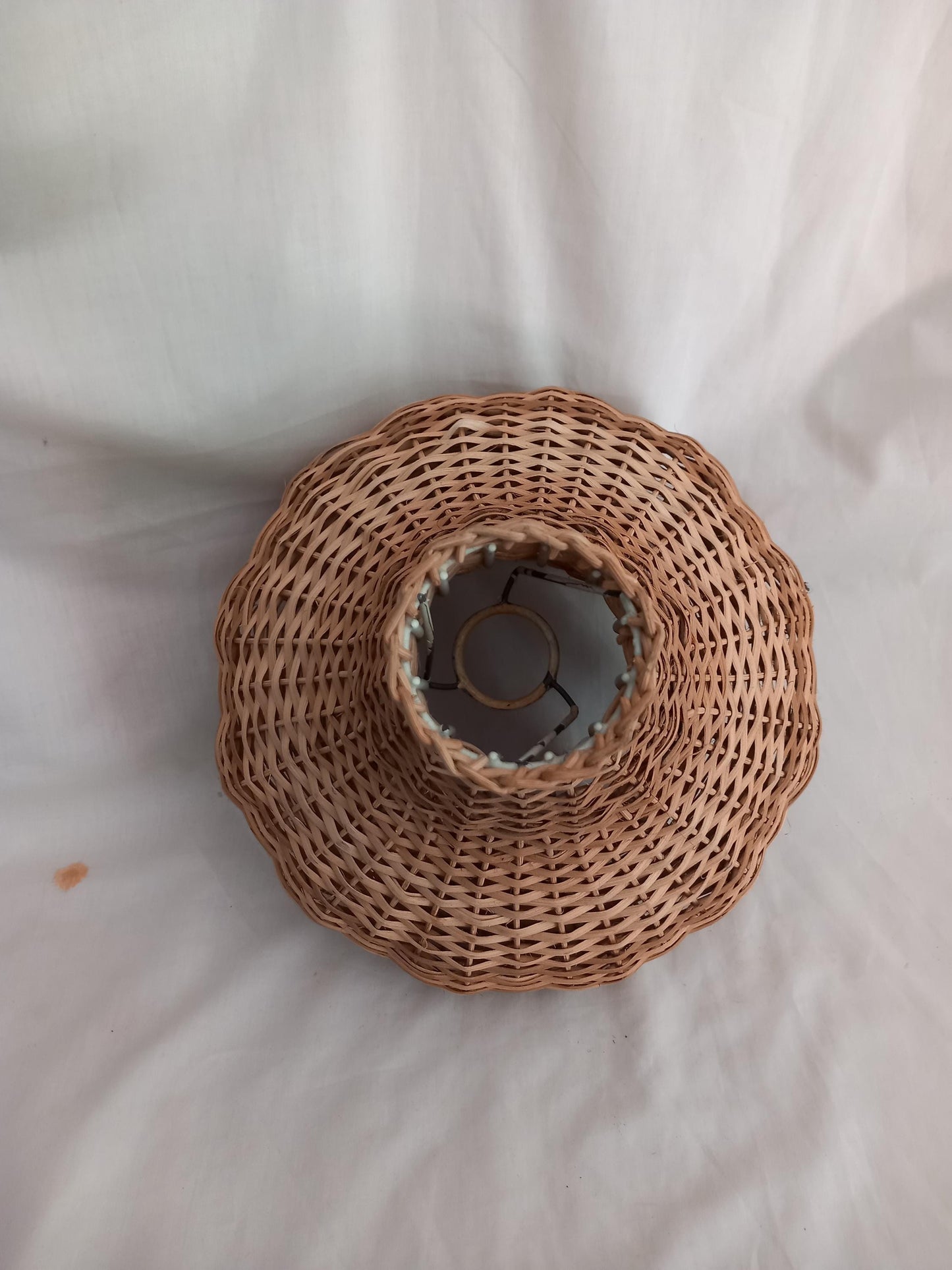 1970s tiki style wicker gourd shaped pendant lampshade