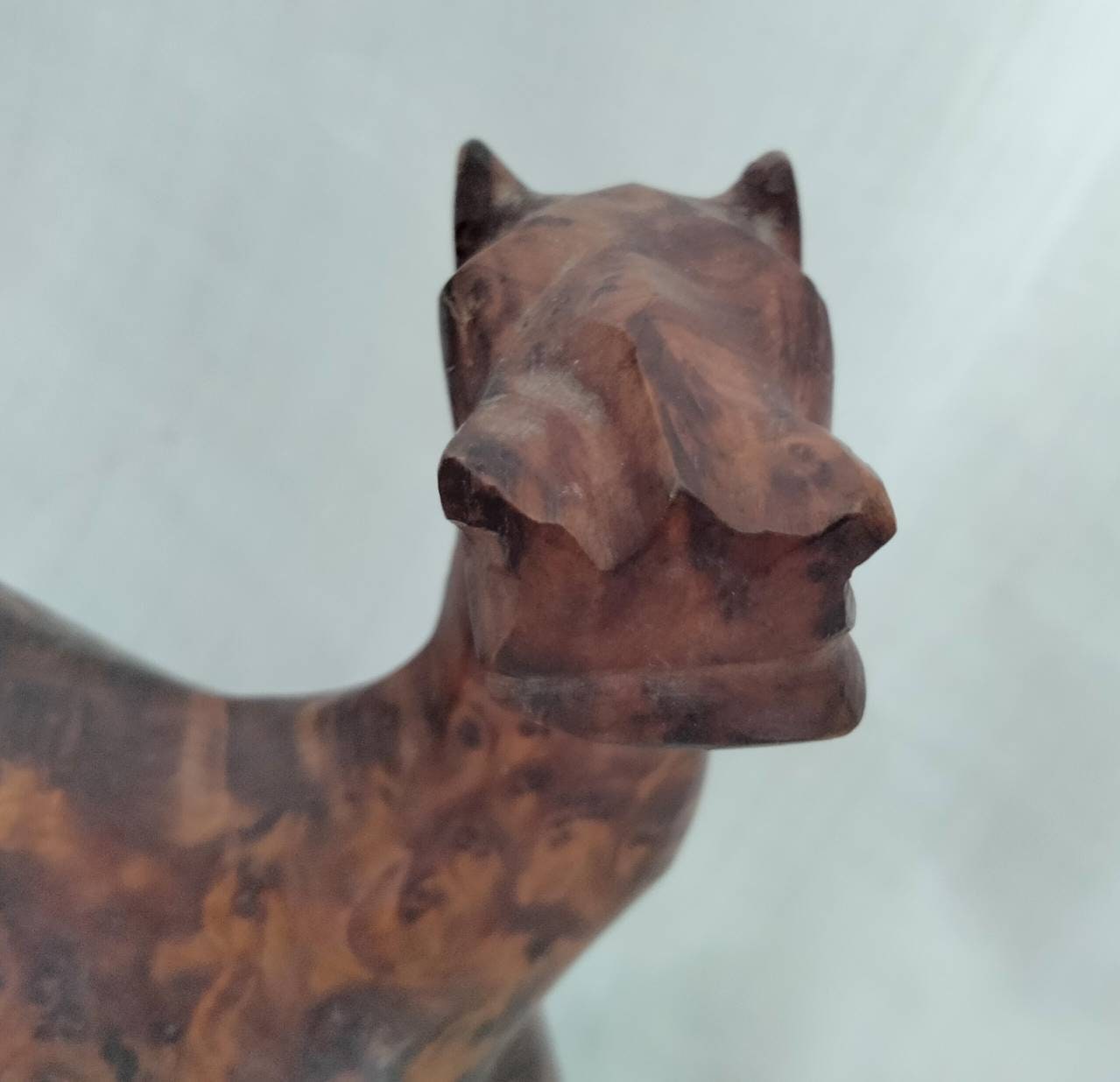 Ethnic hand carved wooden camel statue with beautifully patterned grain