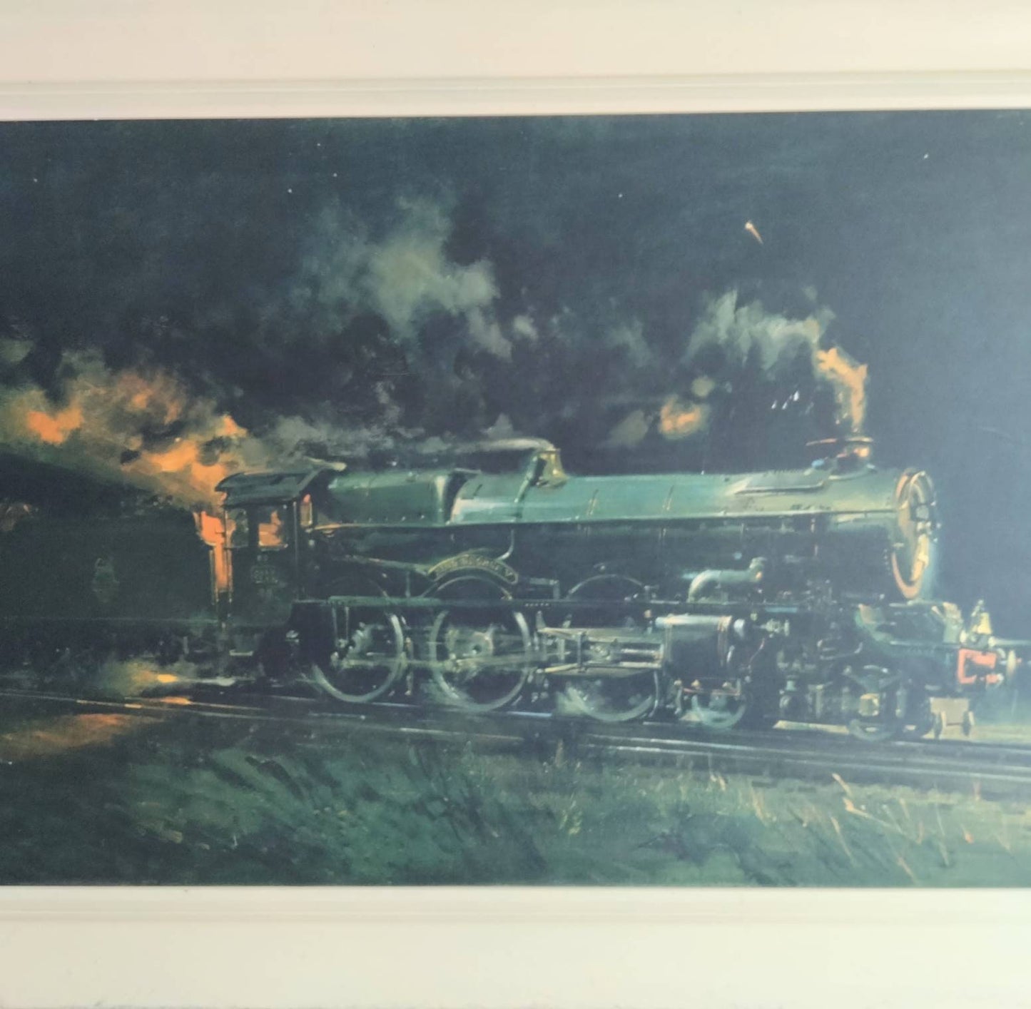 1970s train print Night King by Terence Cuneo in original frame 40"