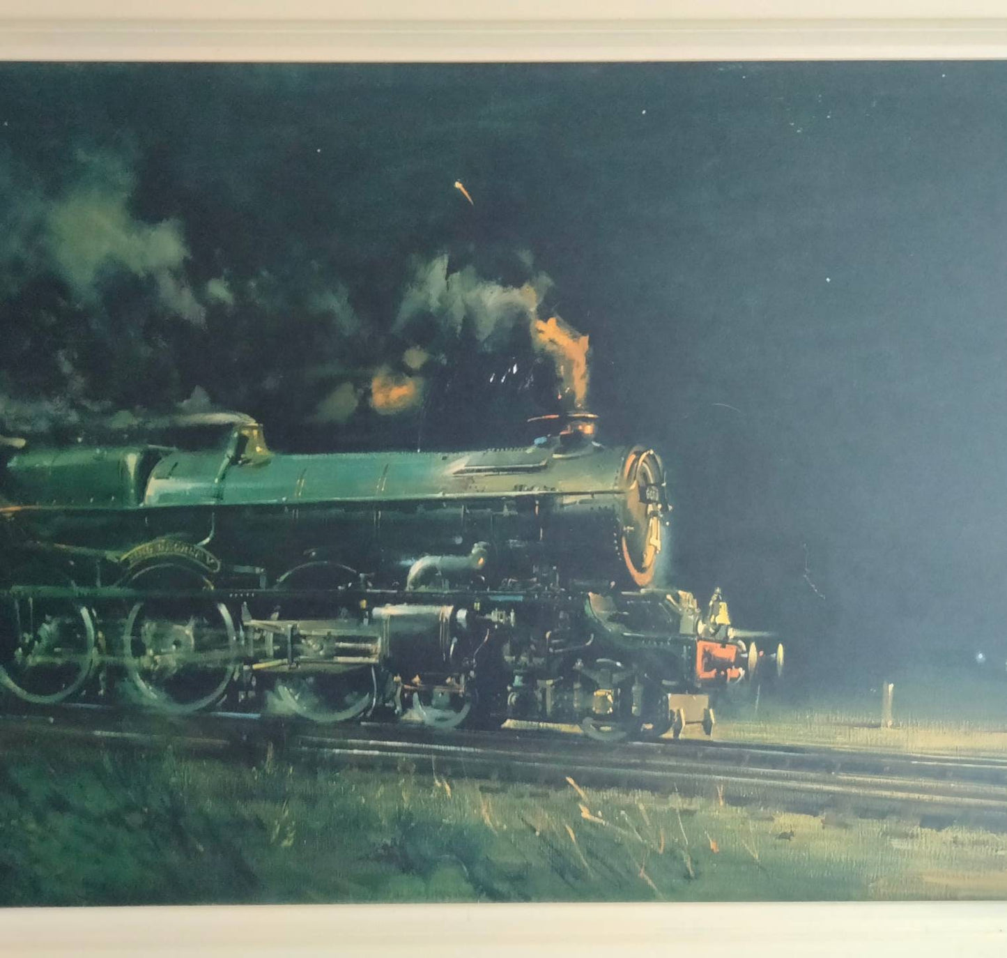 1970s train print Night King by Terence Cuneo in original frame 40"