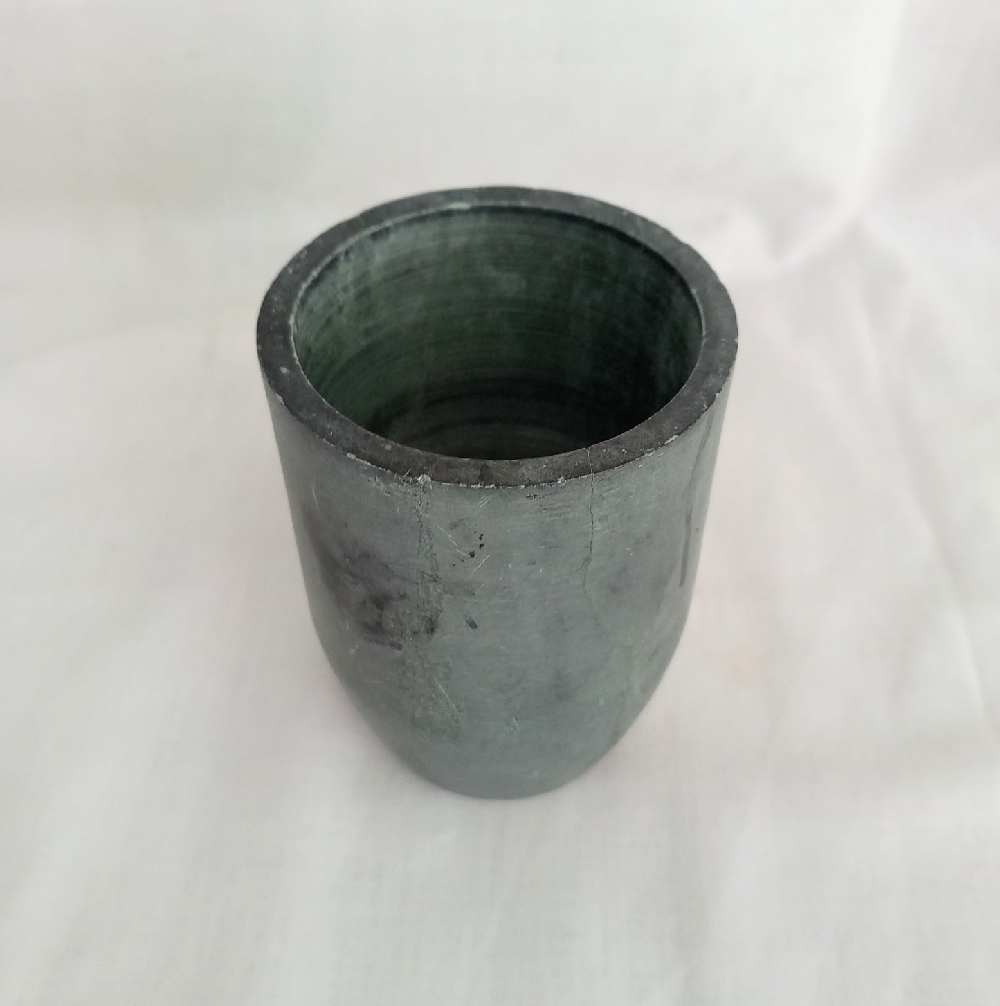 Hand Made Grey Polished Slate Stone Vase