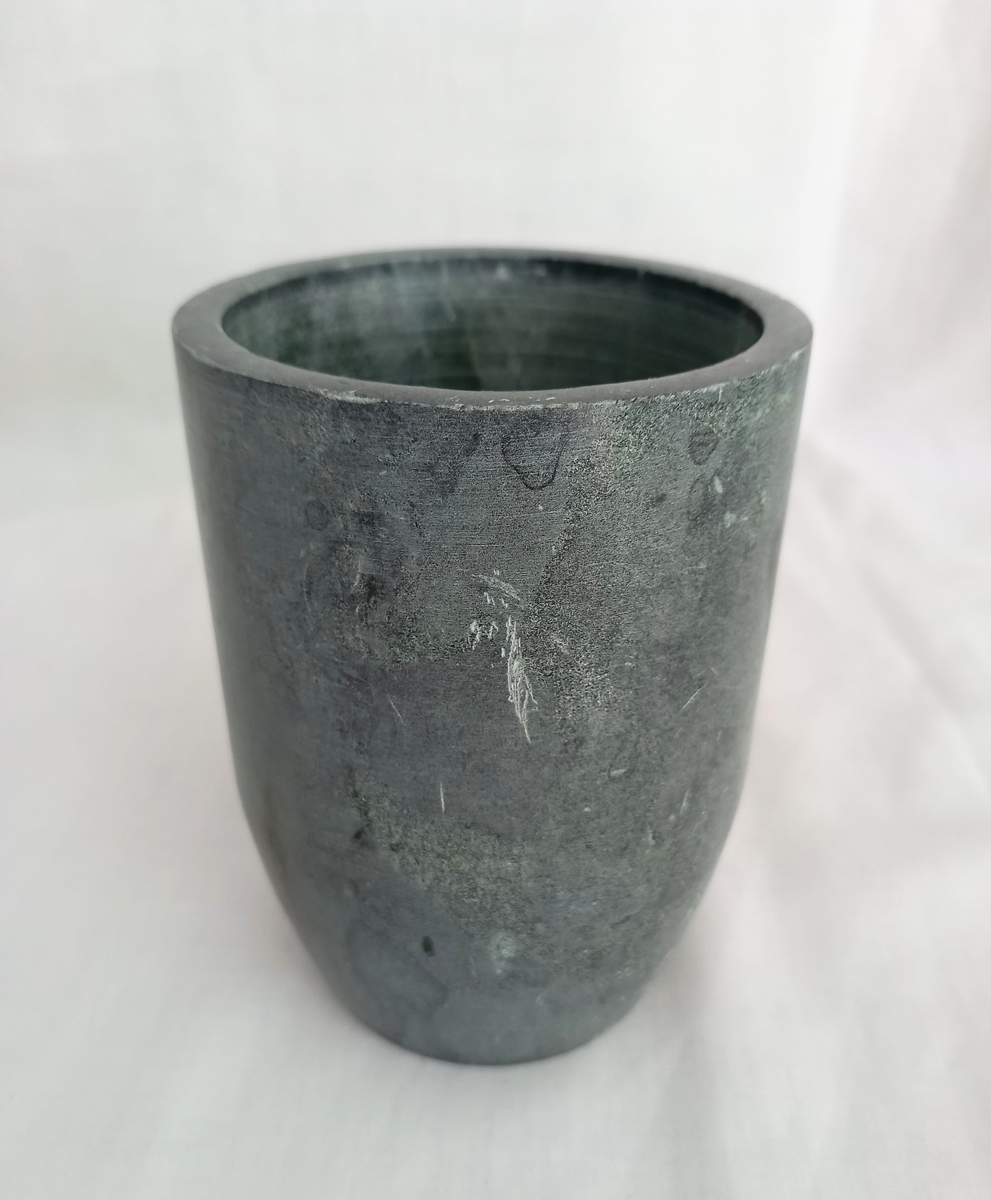 Hand Made Grey Polished Slate Stone Vase