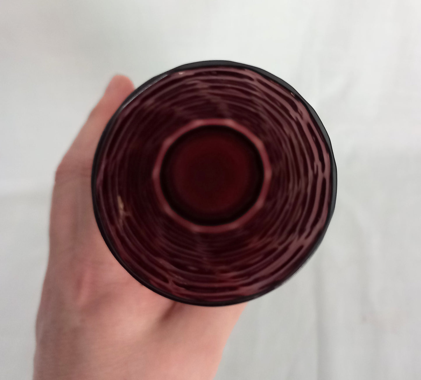Vintage Mid Century Alsterfors Aubergine Purple Textured Glass Vase 8.5"