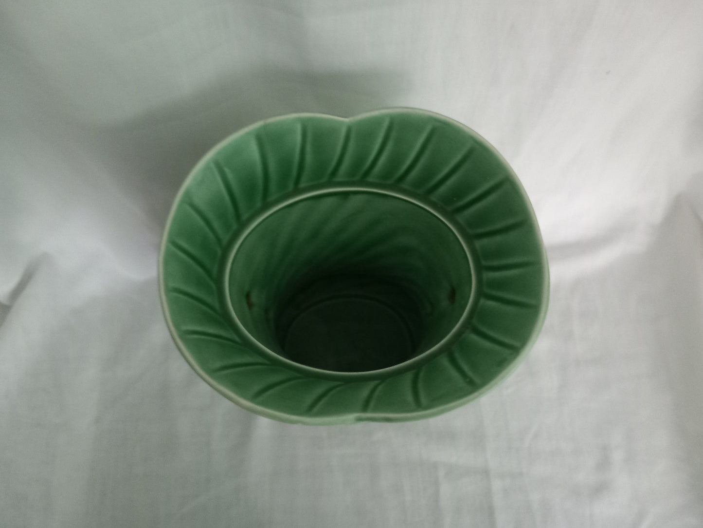 Vintage Sylvac Green Rope Design Vase 1307 8.5"