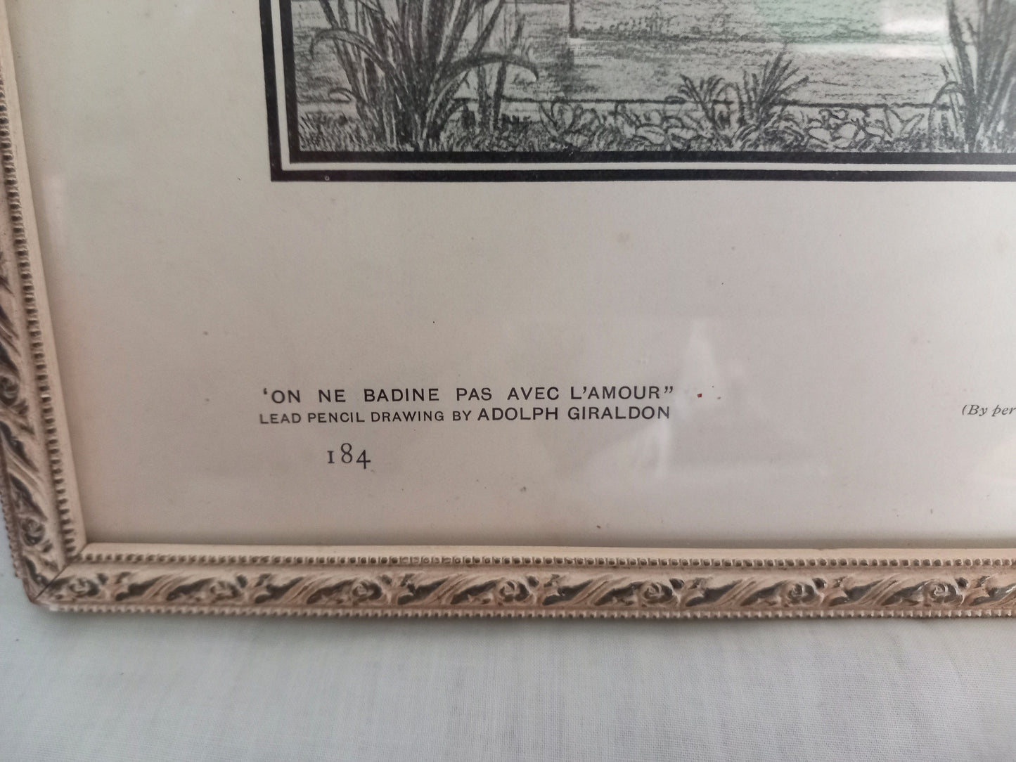Framed Edwardian Print Of A Drawing By Adolph Giraldon Fairy And Fountain