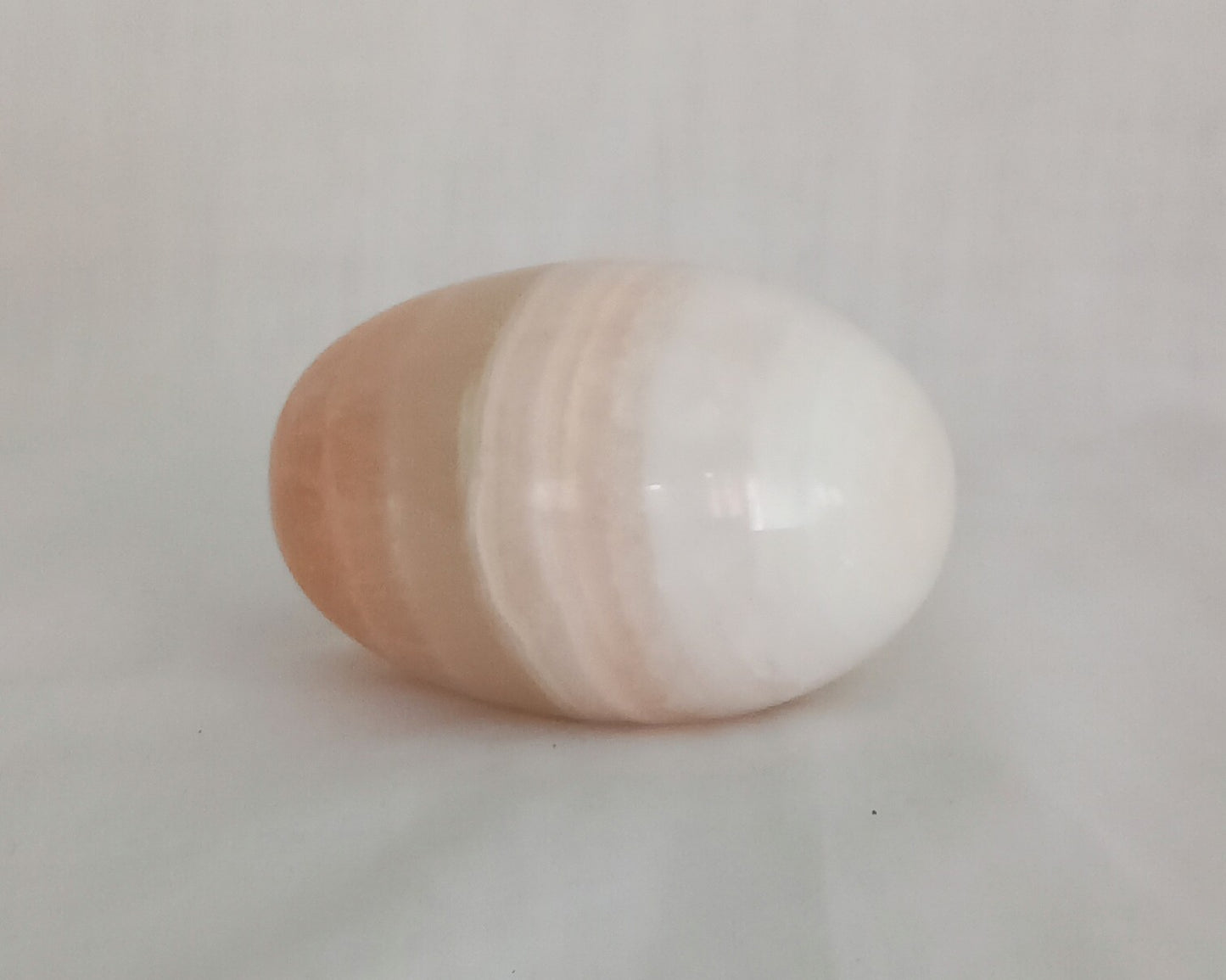 1970s Mid Century green & orange onyx polished stone egg