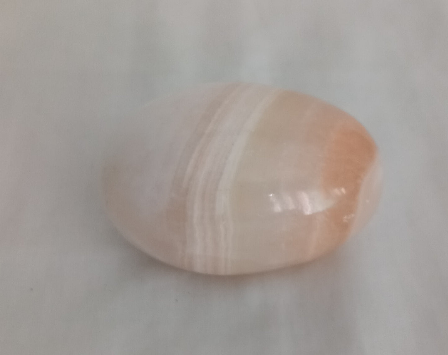 1970s Mid Century green & orange onyx polished stone egg