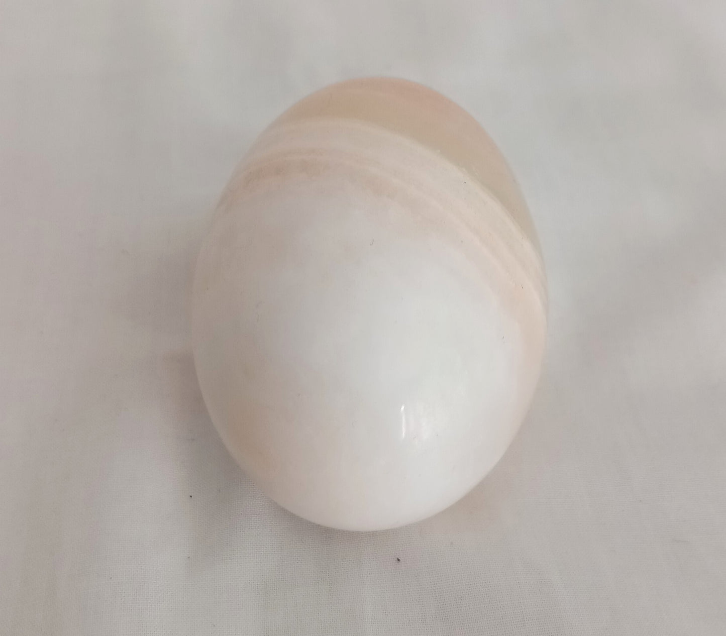 1970s Mid Century green & orange onyx polished stone egg