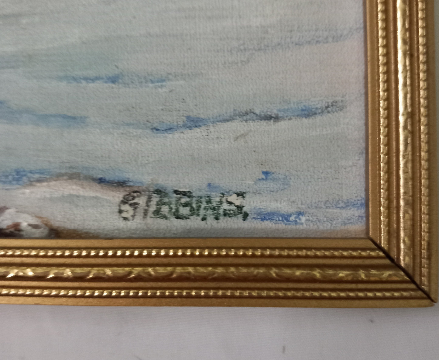 1980s oil painting of Loch Rannoch in gilt frame 12.75"