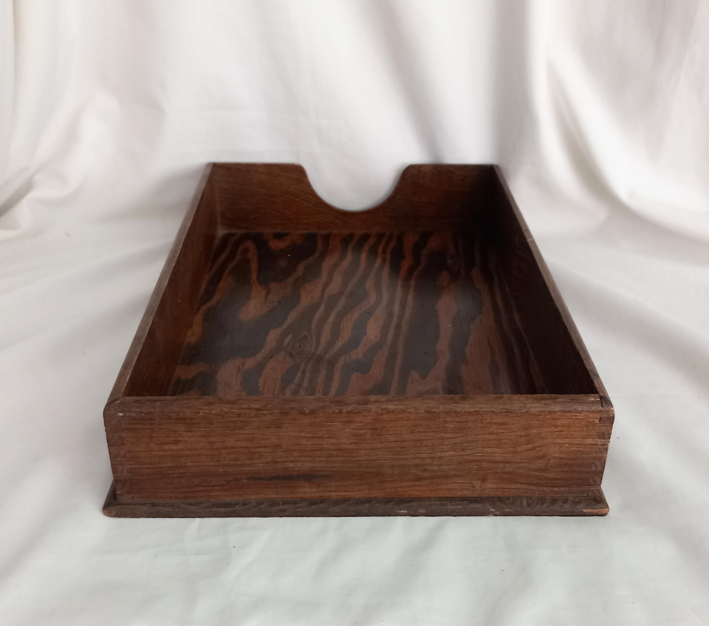 Early 20th century antique wooden desk filing tray