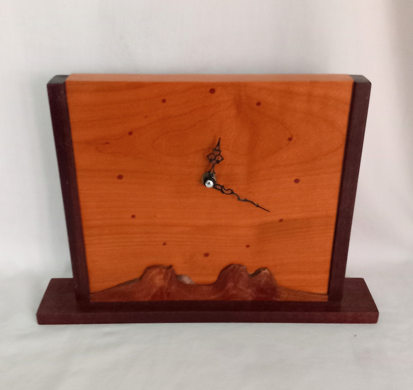 Mid Century two tone Real Wood Clock 12.5"