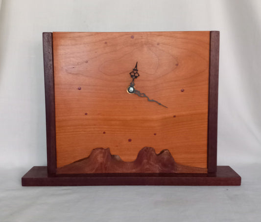 Mid Century two tone Real Wood Clock 12.5"