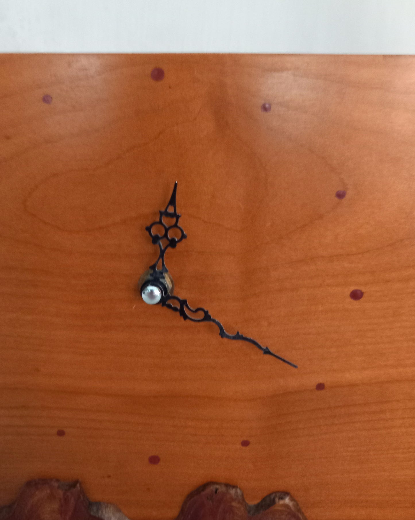 Mid Century two tone Real Wood Clock 12.5"