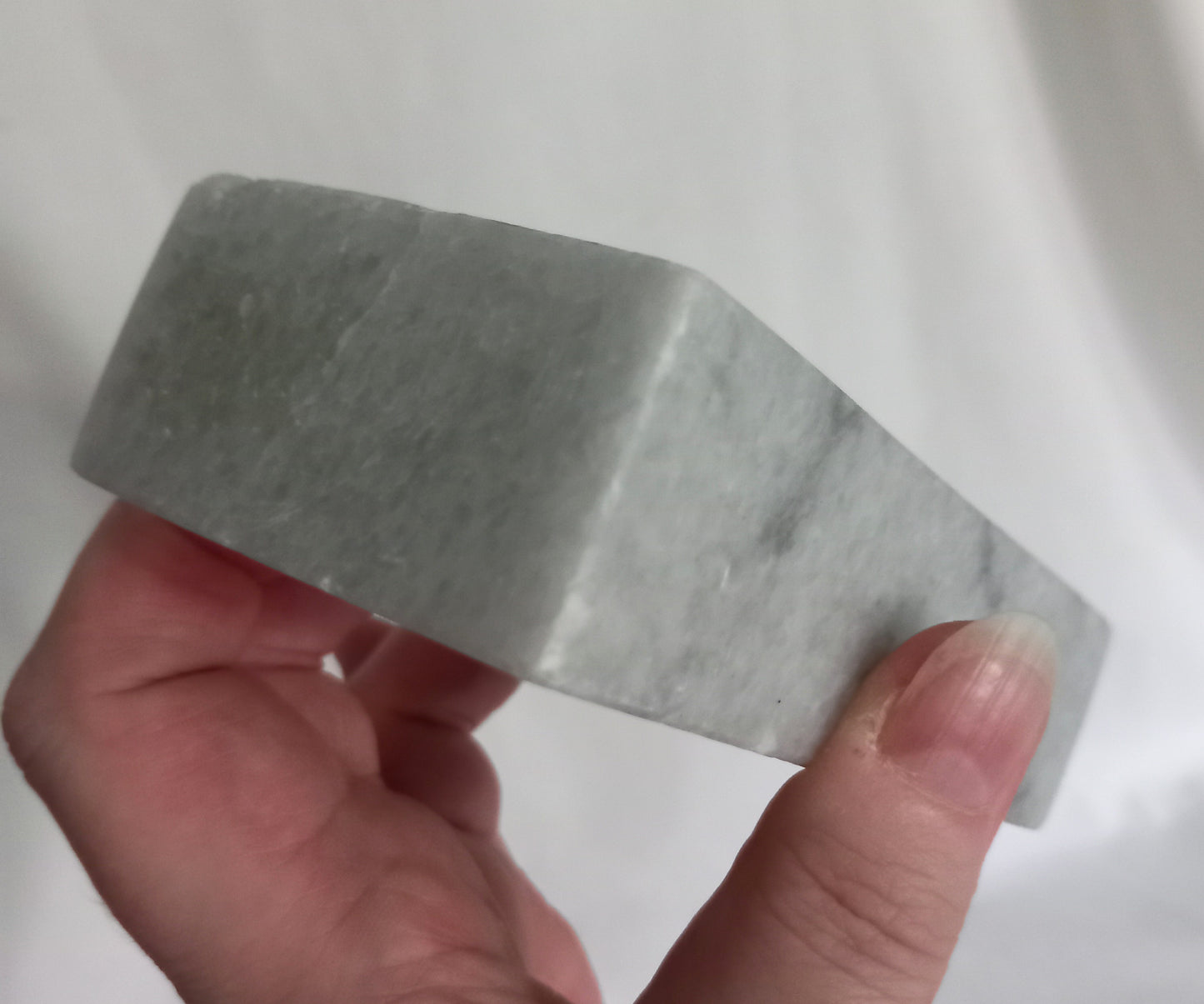Vintage polished grey marble stone double tea light candle holder