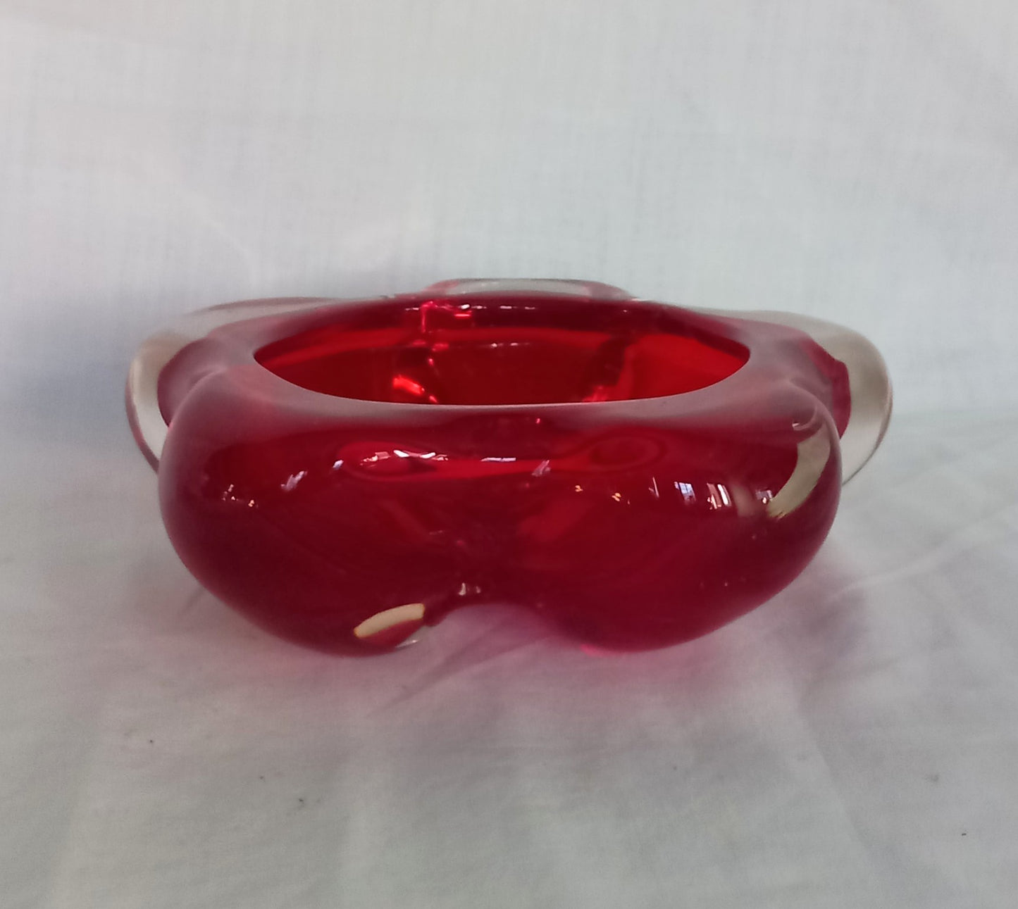 Whitefriars #9408 ruby red lobed cased glass bowl