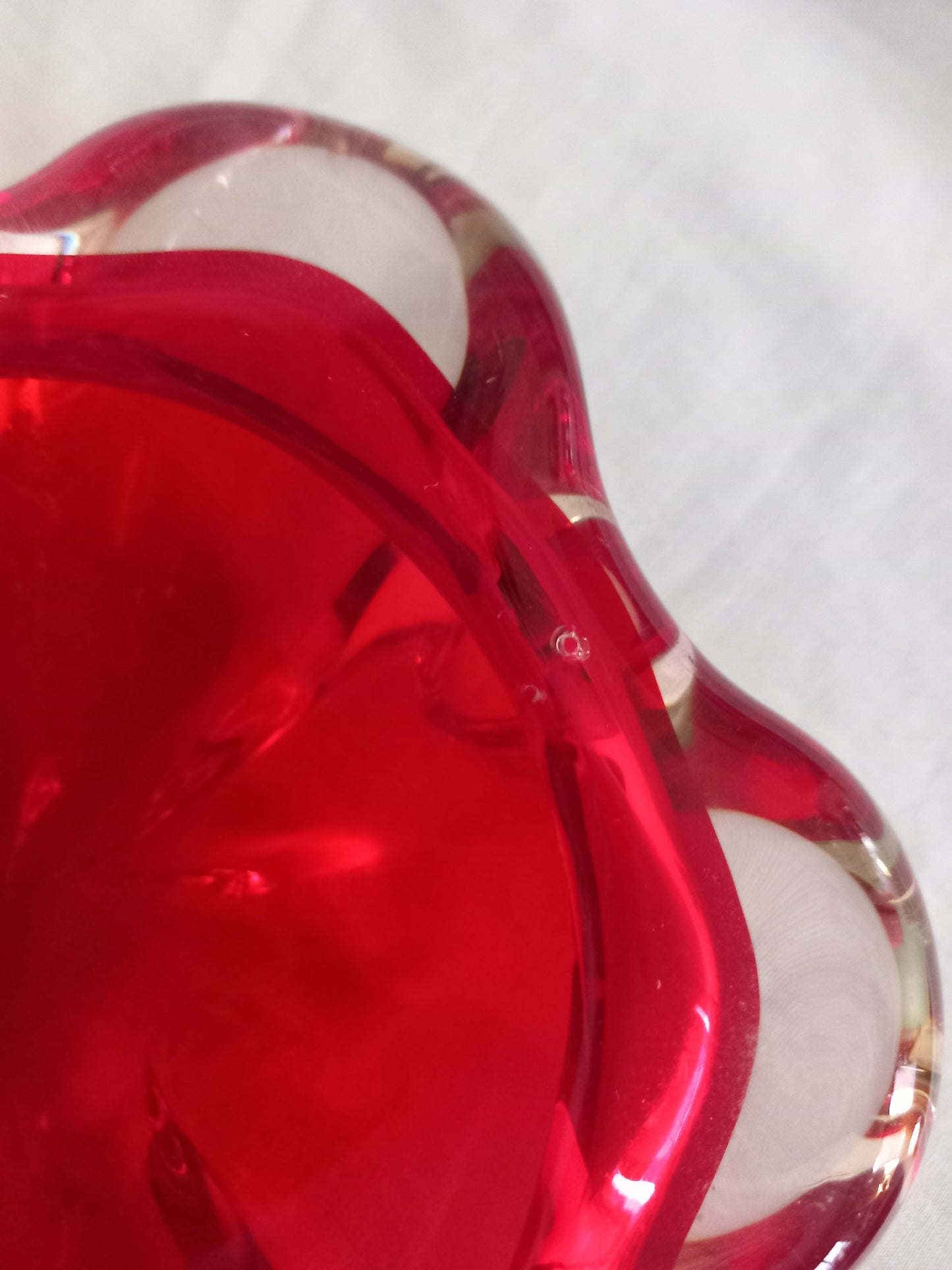 Whitefriars #9408 ruby red lobed cased glass bowl
