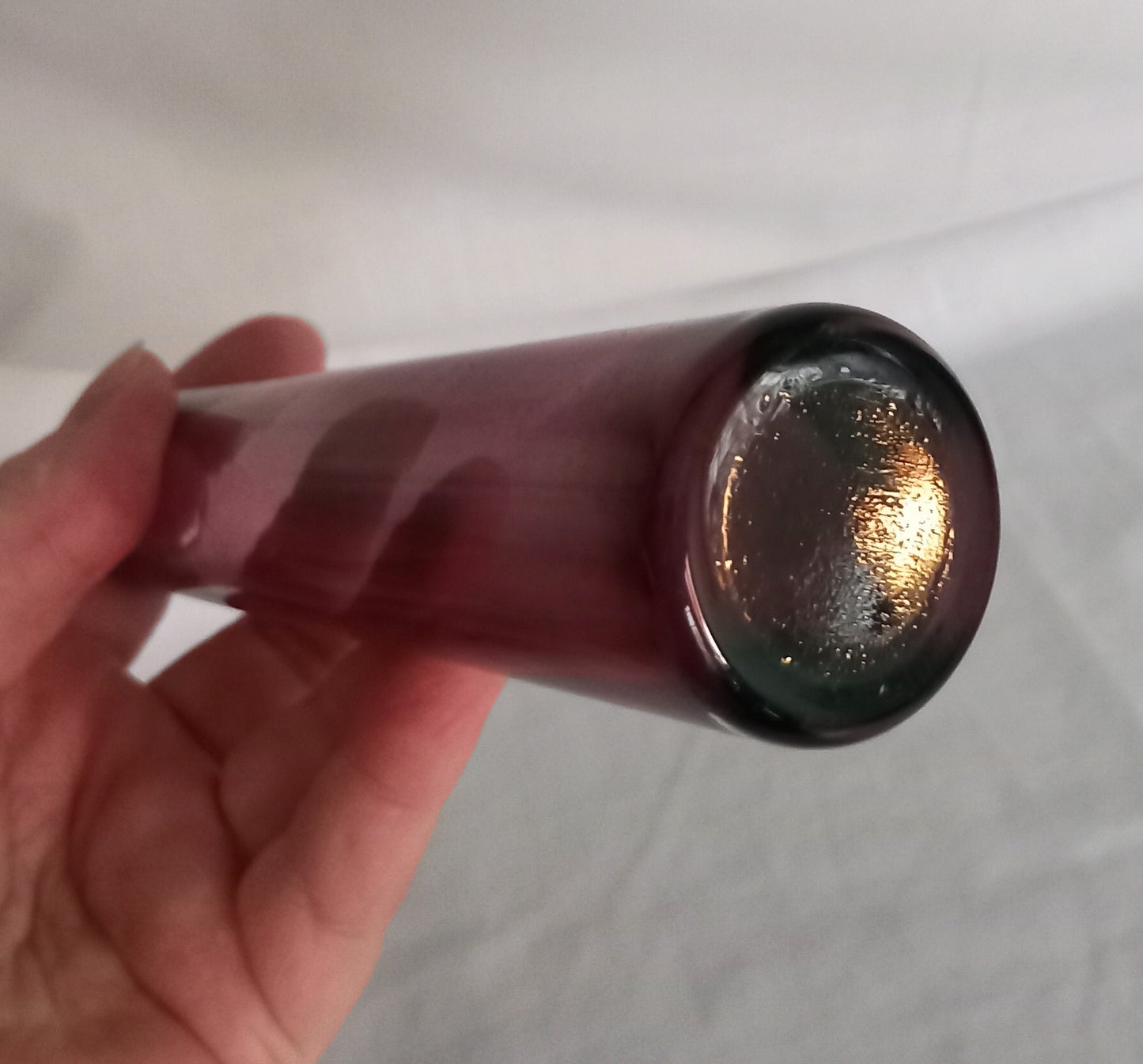 Whitefriars #9655 aubergine purple glass chimney vase