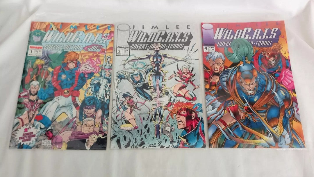Image Comics Wildcats #1 2 & 4 first issue & holofoil cover 1992 first printing