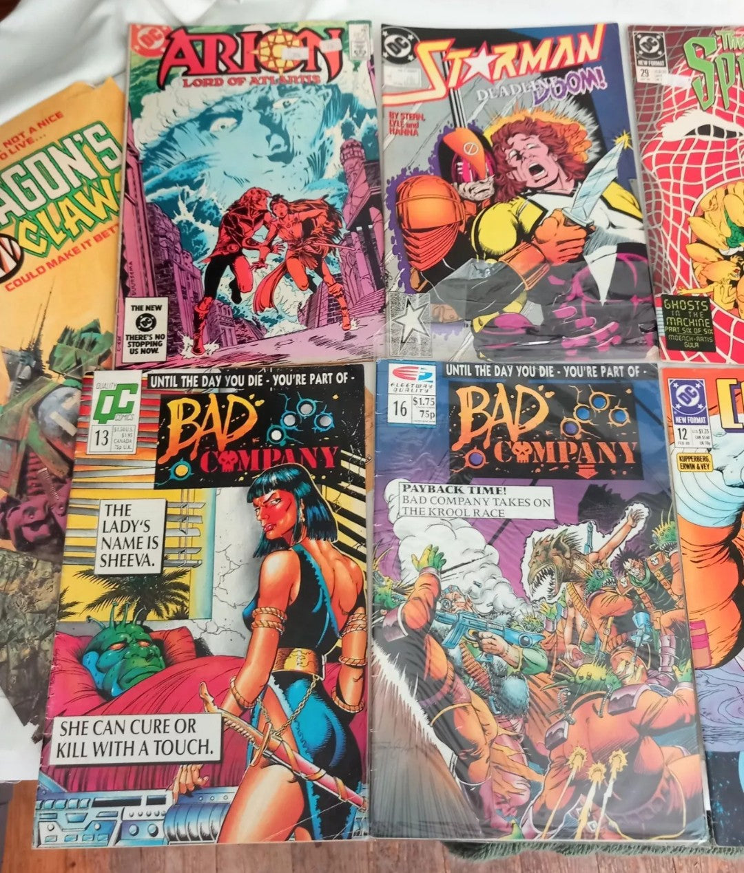 DC Copper Age 9 comic mixed lot Spectre Arion Starman Atom Legion 90 c1990