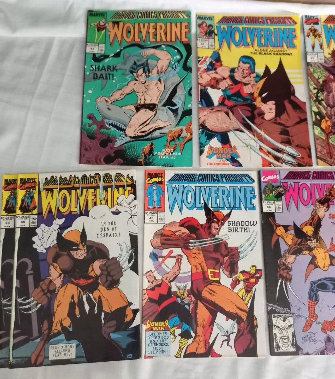 Marvel Comics Presents Wolverine 1989 comic lot #41 42 43 44 45 48 49