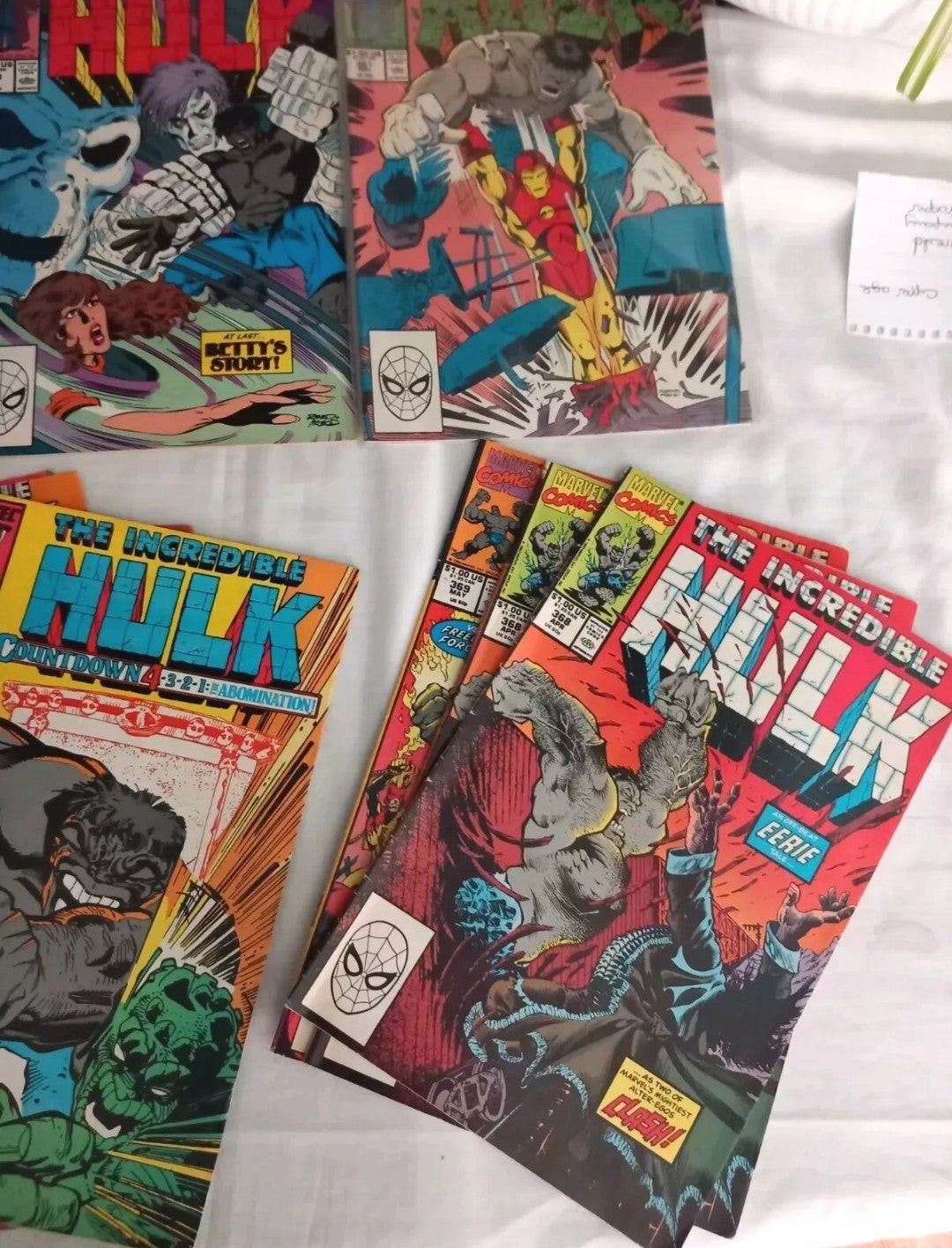 The Incredible Hulk Marvel Comics 1989 #358 to 369 15 comic lot including Countdown set