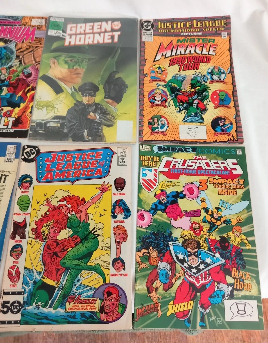 DC copper age 10 comic mixed lot including Green Hornet, Hawk & Dove, Justice League c1990