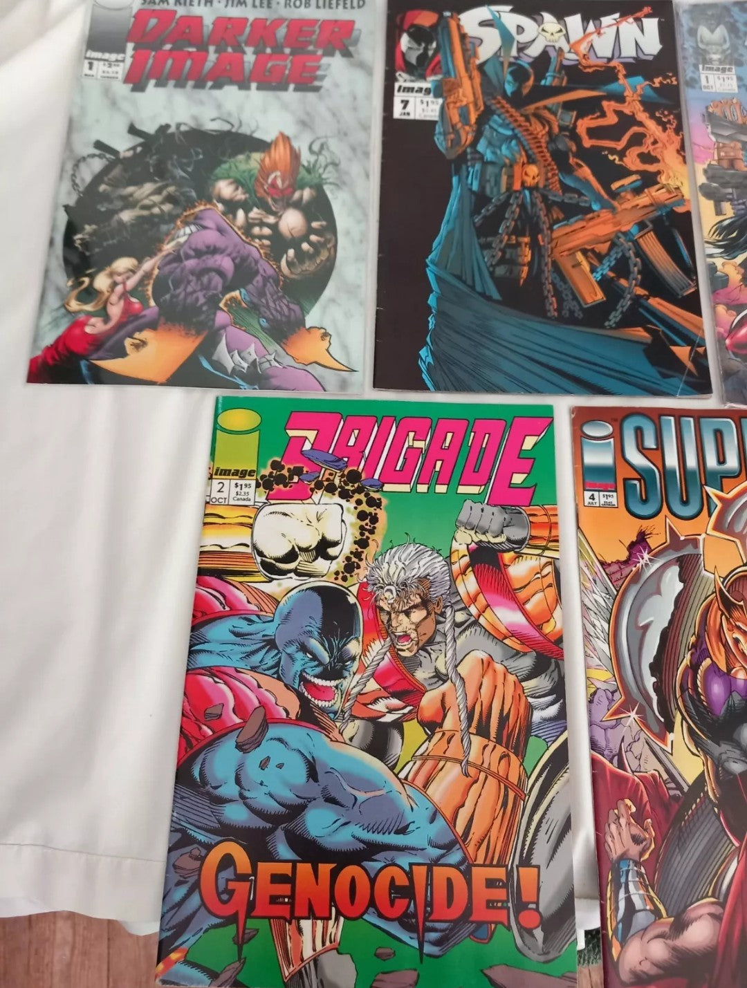 Image Copper Age 5 Comic mixed lot c1992 Spawn, Supreme, Cyber Force, Darker Image, Brigade
