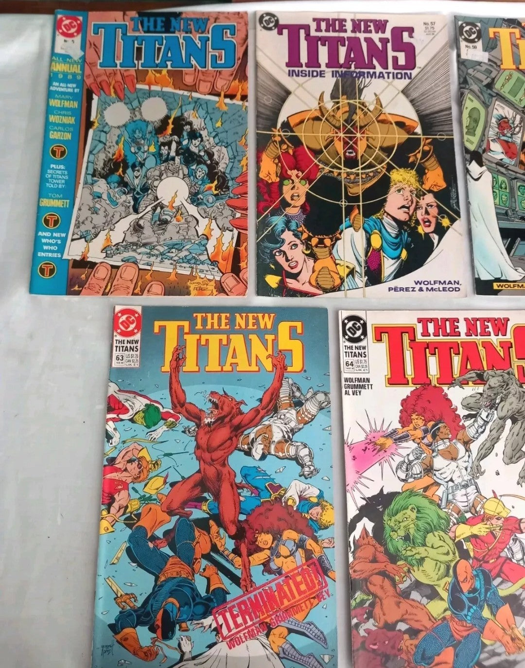 The New Titans #57 59 63 64 Annual #5 DC Comics 1989