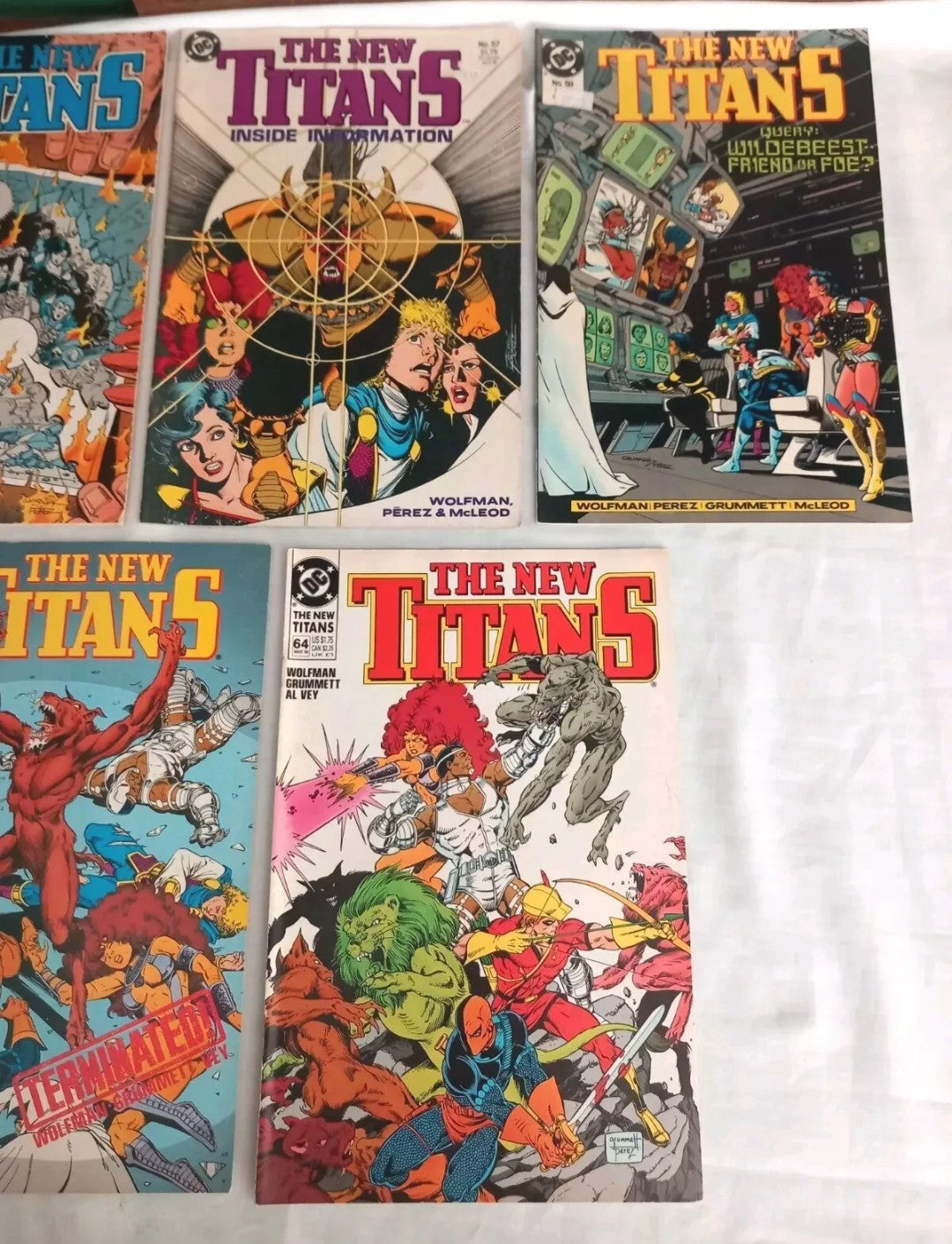 The New Titans #57 59 63 64 Annual #5 DC Comics 1989