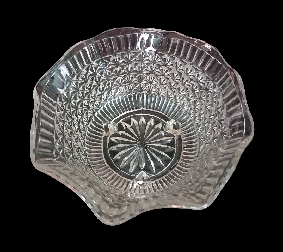 1950s Hobnail Clear Pressed Glass Sugar Bowl