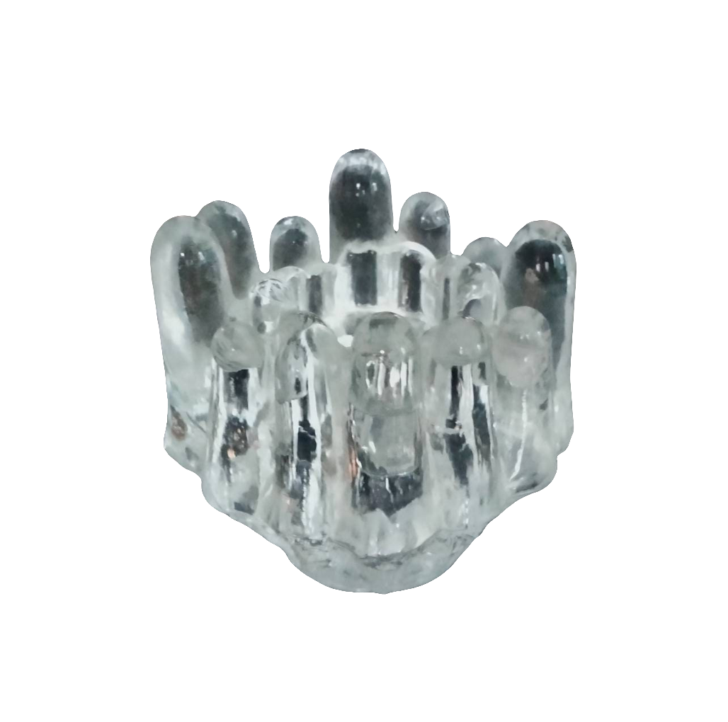 Kosta Boda ice textured Polar candle holder by Goran Warff