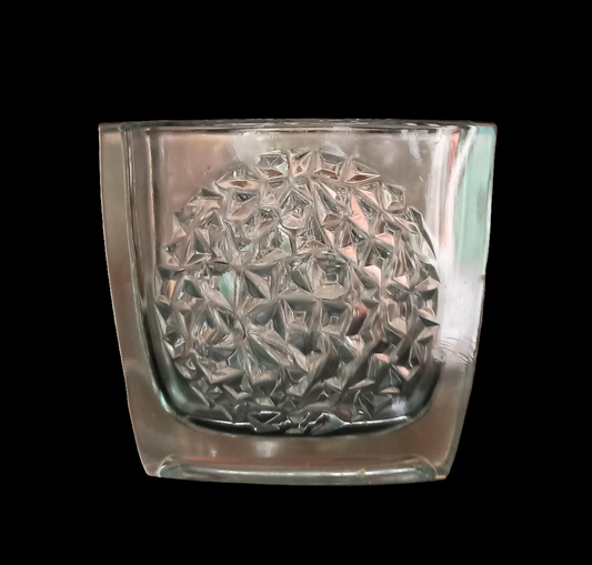 Mid Century Bohemian Sklo Union Rudolfova Hut Clear Hobnail Glass Vase By Rudolf Jurnikl