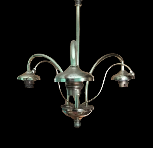 Late 20th Century Vogue Gold Brass 3 Arm Ceiling Light Chandelier