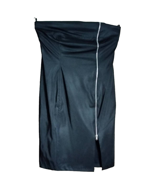 1990s Miss Selfridge black PVC zip front bandeau dress 14 never worn