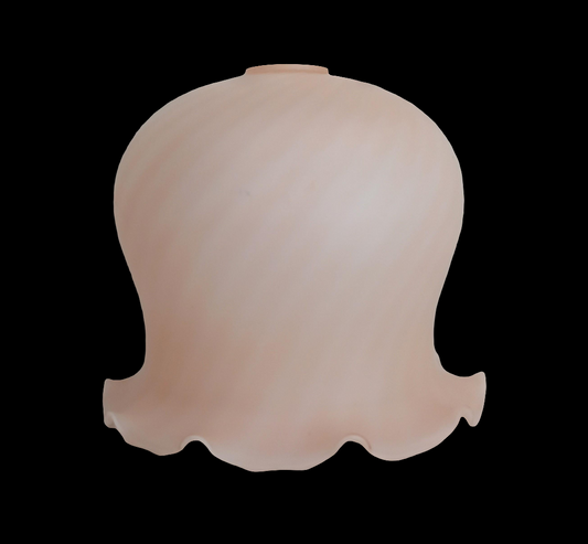 Vintage pink ribbed satin glass pendant lampshade 9.5"