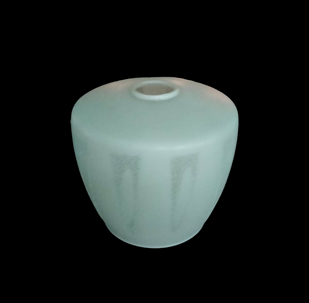 1950s white textured glass pendant light shade 4.75"