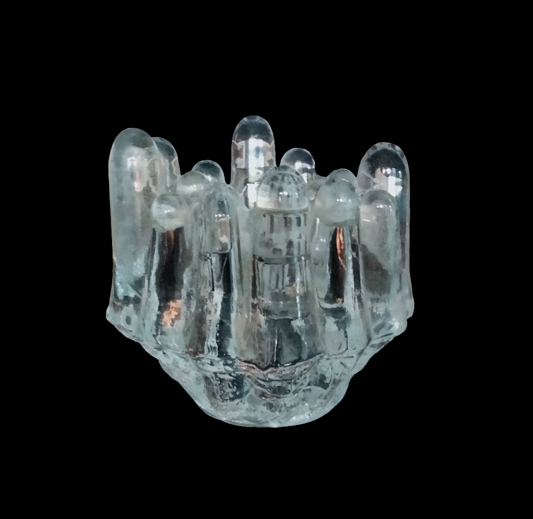 Kosta Boda ice textured Polar candle holder by Goran Warff