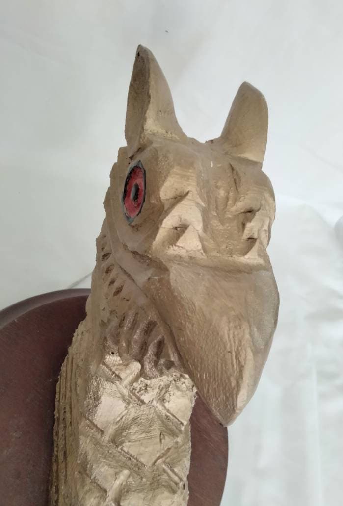 Unique hand carved gold painted wooden Griffin dragon wall art