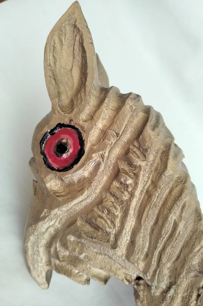 Unique hand carved gold painted wooden Griffin dragon wall art
