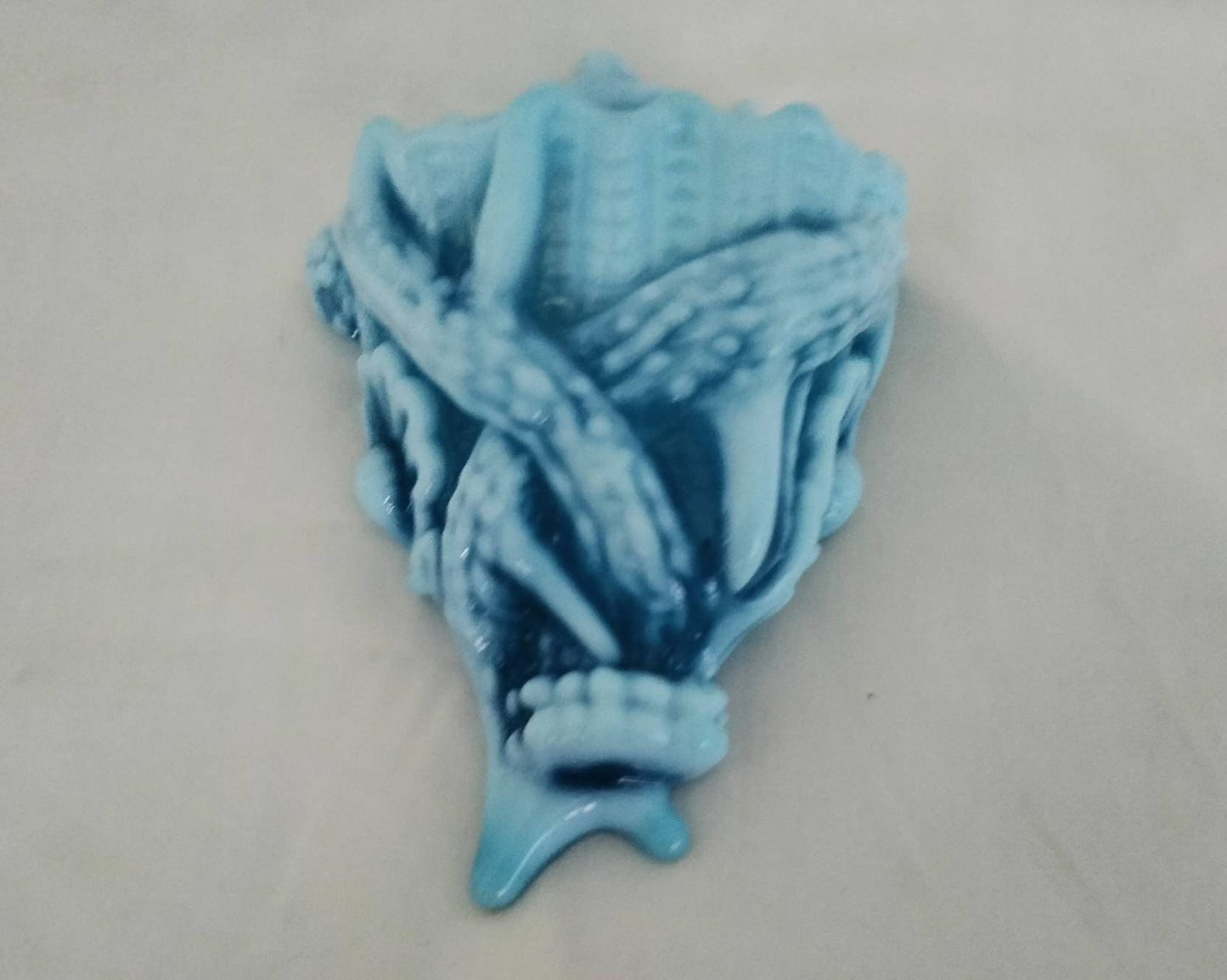 Victorian Davidson Blue Opalescent Pearline Glass Wall Pocket Vase