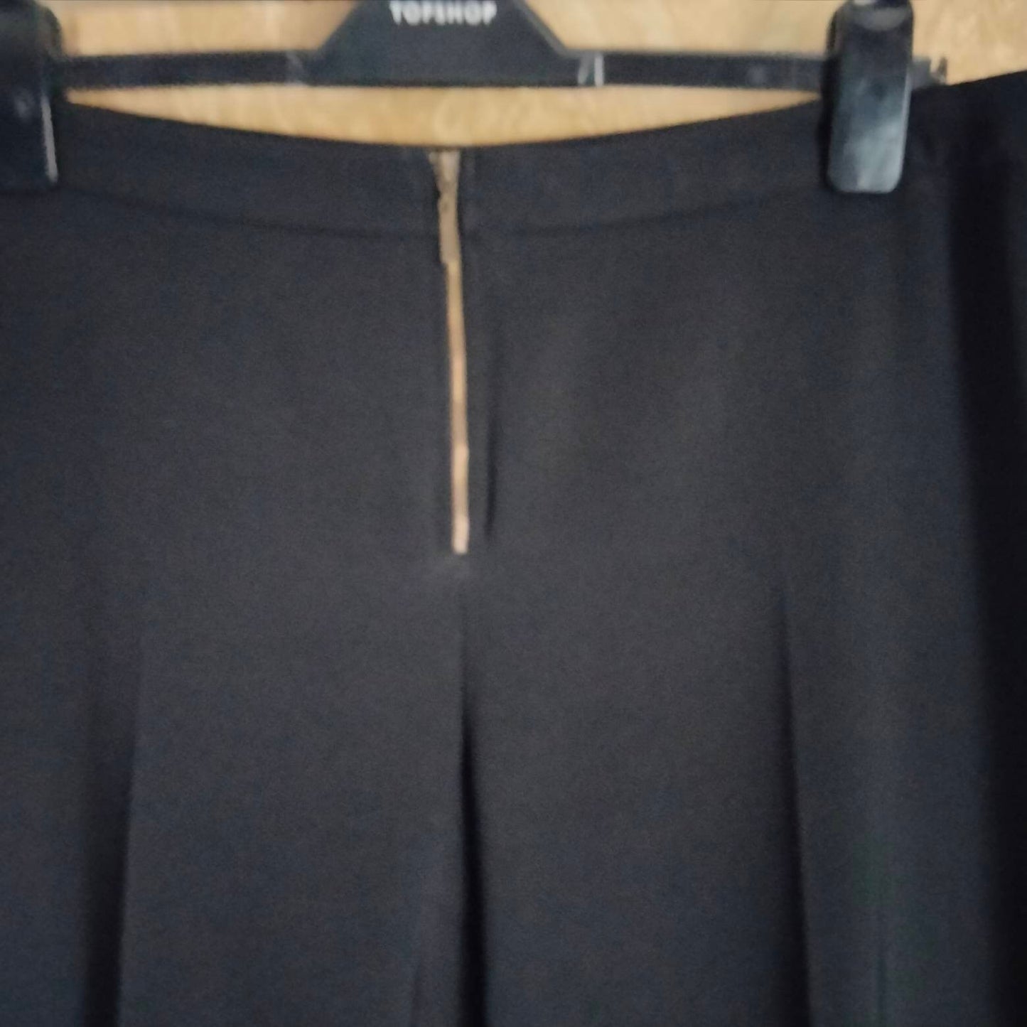 1990s New Look black bootcut zip front trousers 14