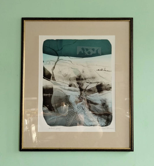 Vintage original artist's proof print of winter landscape Michael Norman 23"