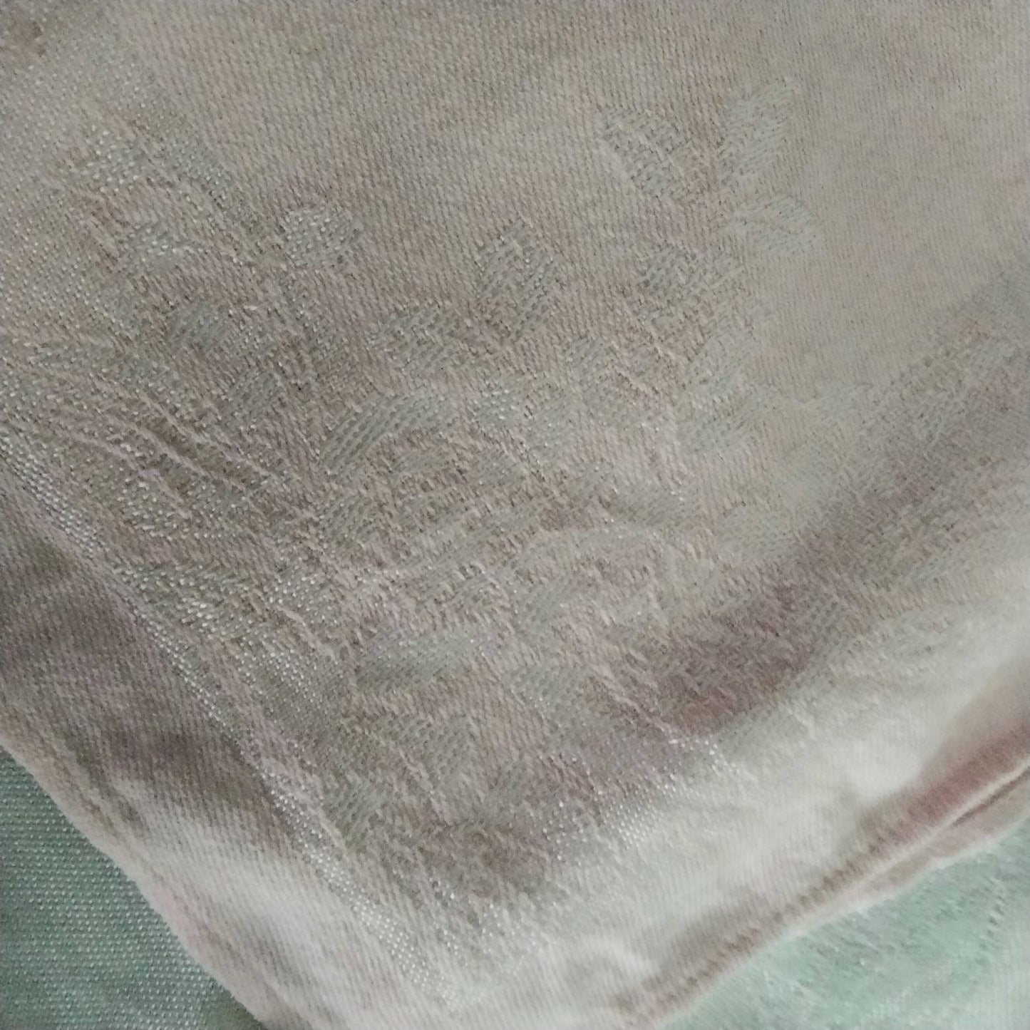 Set of 6 vintage floral jacquard blue and pink napkins table linen