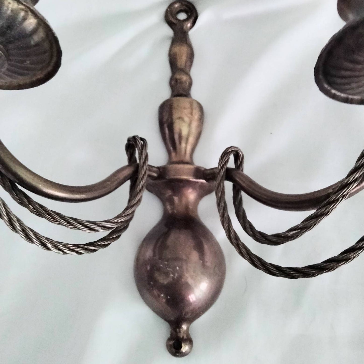 1970s Rococo Style Brass Two Arm Sconce Wall Light In Rope & Tassel Design